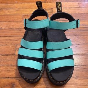 Dr Martens Blaire Hydro Leather Strap Sandals teal/turquoise/blue green